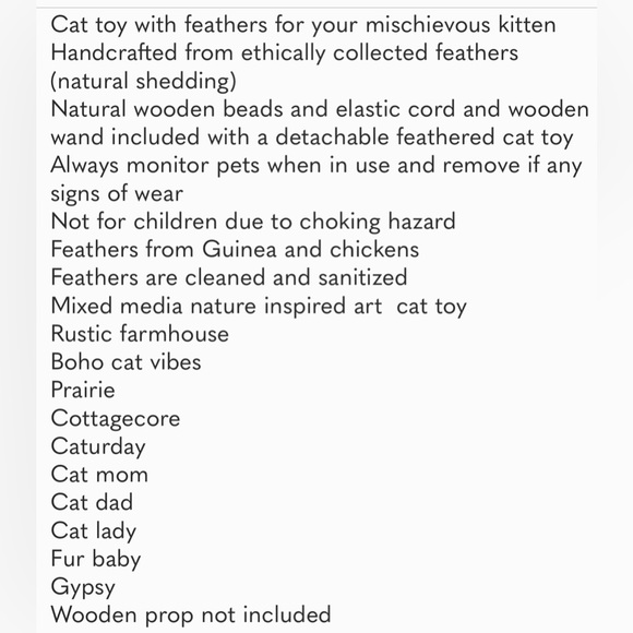 Cat pet toy with hand crafted with ethically collected natural feathers - Picture 4 of 4